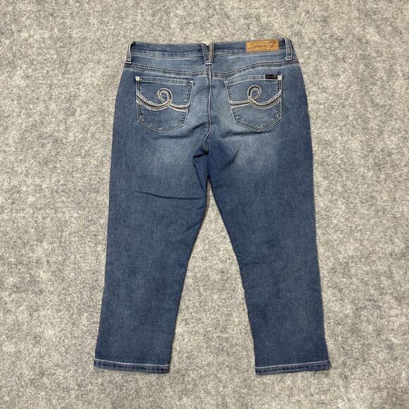 Seven7 Girlfriend Women's Cropped Jeans Size 6 Blue Medium Wash Denim - Picture 6 of 11